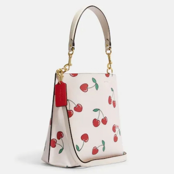 NWT Coach Mollie Bucket 22 Satchel w cherries - Picture 3 of 5